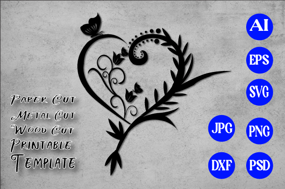 Review: Floral Heart Butterfly SVG Graphic 5 for Embroidery